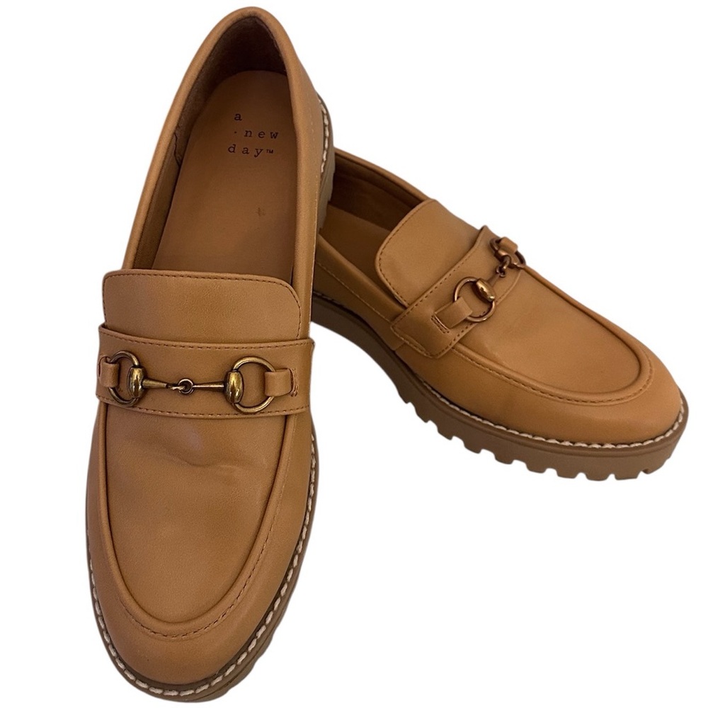 A NEW DAY Danica Platform Loafers Tan Women's Size 6.5